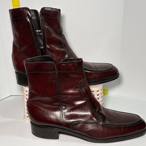 Vintage Florsheim 70’s dress ankle Burgundy Leather Boots. Groovy baby! box 14